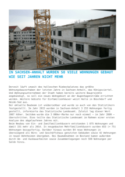 In Sachsen-Anhalt wurden so viele Wohnungen