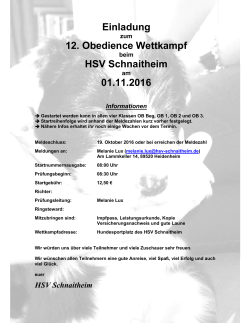 Obedience-Turnier - HSV Schnaitheim