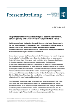 Pressemitteilung zum Thema