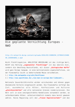 Die geplante Vernichtung Europas - NWO - K