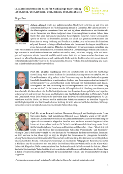 Biografien - Rat für Nachhaltige Entwicklung