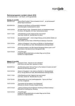 Rahmenprogramm der nordjob Lübeck 2016