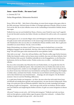 Jesus - unser Friede... f&uuml;r unser Land (Jer 29,7-14) - PDF