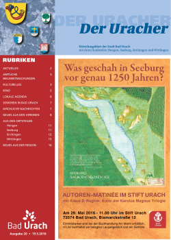 Was geschah in Seeburg vor genau 1250 Jahren?