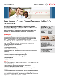 Junior Managers Program (Trainee) Technischer Vertrieb (m/w)