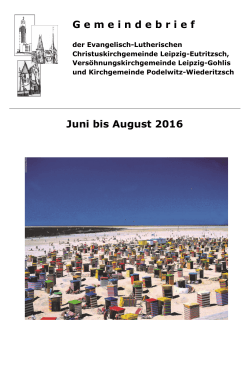 Gemeindebrief Juni bis August 2016 - Ev.