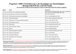 Programm UWW172 HS16