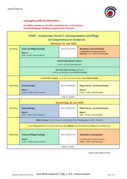 IFIMP - Innsbrucker Forum f. Intensivmedizin und Pflege im