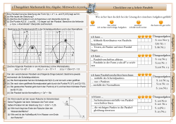 Checkliste zur 5.Arbeit Parabeln 5.Übungsblatt Mathematik 8m