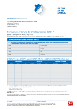Formular Änderung Ermäßigungsstufe 2016/17