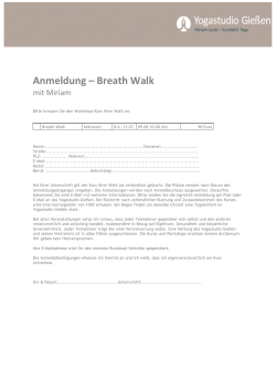 Anmeldung – Breath Walk