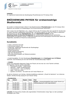 Infoblatt  - FH Campus Wien