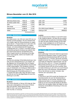 Börsen-Newsletter vom 23. Mai 2016