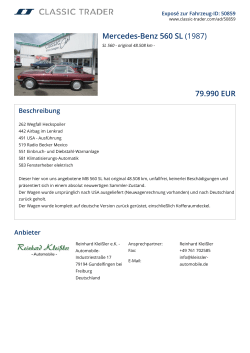 Mercedes-Benz 560 SL (1987) 79.990 EUR