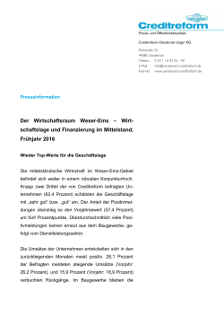 Presseinformation Wirtschaftslage Weser-Ems