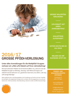 grosse pf&ouml;di-verlosung - Kinder- und Waldspielgruppe Zofingen