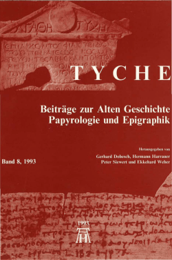 TYCHE Beiträge zur Alten Geschichte Papyrologie und Epigraphik