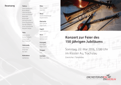OVE Konzertprogramm Kloster Au - Orchesterverein Einsiedeln OVE