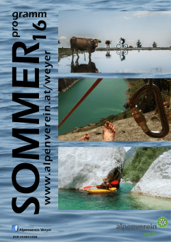 Sommerprogramm 2016 - Österreichischer Alpenverein