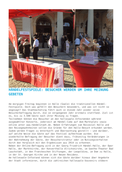 H&auml;ndelfestspiele: Besucher werden um ihre Meinung