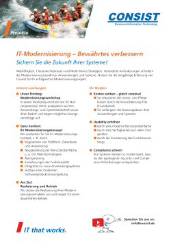 IT-Modernisierung - Consist Software Solutions GmbH