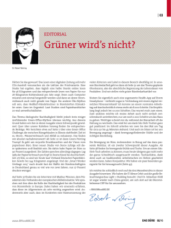 Editorial und Inhaltsverzeichnis