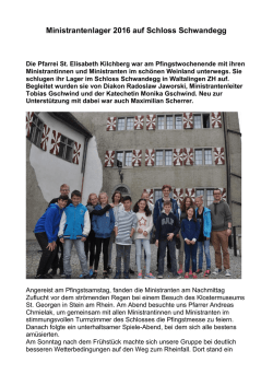 Minis-Pfingstlager 2016 - St Elisabeth Kilchberg
