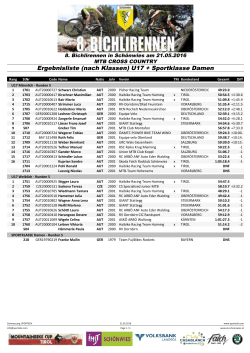 Ergebnisliste (nach Klassen) U17 + Sportklasse