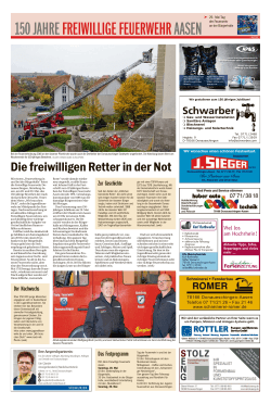 150 JAHRE FREIWILLIGE FEUERWEHR AASEN