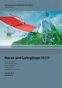 Kursbuch 2016/17 - Bildungszentrum Wirtschaft Weinfelden