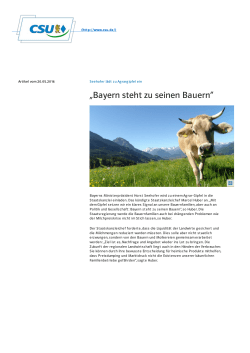 „Bayern steht zu seinen Bauern“