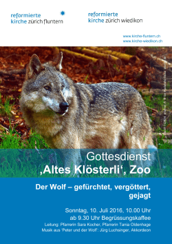 Gottesdienst &sbquo;Altes Kl&ouml;sterli`, Zoo