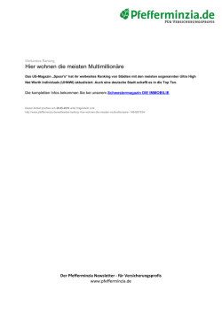 Hier wohnen die meisten Multimillion&auml;re