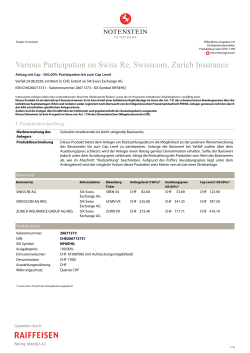 Various Participation on Swiss Re, Swisscom, Zurich