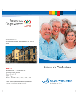 Flyer Senioren- und Pflegeberatung - Kreis Siegen