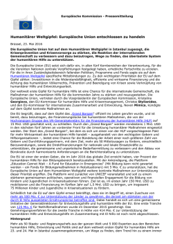 Humanit&auml;rer Weltgipfel: Europ&auml;ische Union