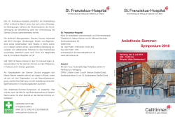 Anästhesie-Sommer- Symposium 2016 - St. Franziskus