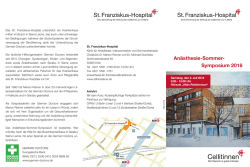 Anästhesie-Sommer- Symposium 2016 - St. Franziskus
