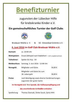 Zur Ausschreibung - Golf Club Ostseebad Grömitz