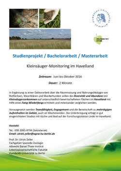 Projekt zum Thema Kleinsäuger im Havelland