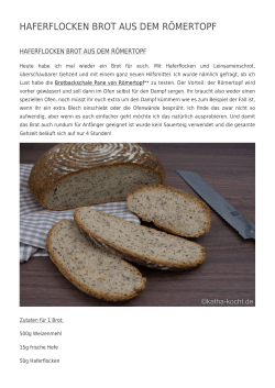 Haferflocken Brot aus dem Römertopf - Katha