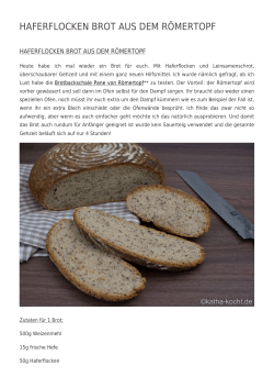 Haferflocken Brot aus dem R&ouml;mertopf - Katha