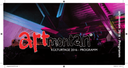Programmheft 2016 - artmontan Kulturtage