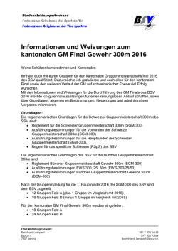 Informatinen und Weisungen 2016