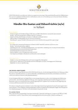 H&auml;ndler Bio-Saaten und H&uuml;lsenfr&uuml;chte (m/w) in
