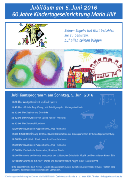 Infos zum Jubil&auml;um - Kindergarten und Tagesst&auml;tte Maria Hilf