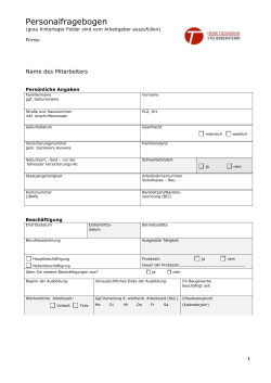 Personalfragebogen - Steuerberatung Heide Tiedemann