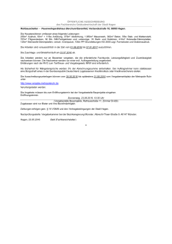 ÖFFENTLICHE AUSSCHREIBUNG des Fachbereichs
