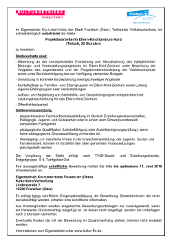 Im Eigenbetrieb KULTURBETRIEBE der Stadt Frankfurt (Oder