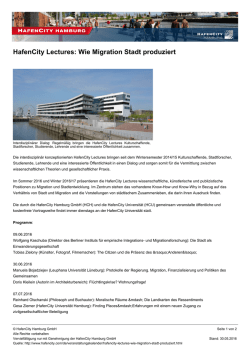 HafenCity Lectures: Wie Migration Stadt produziert